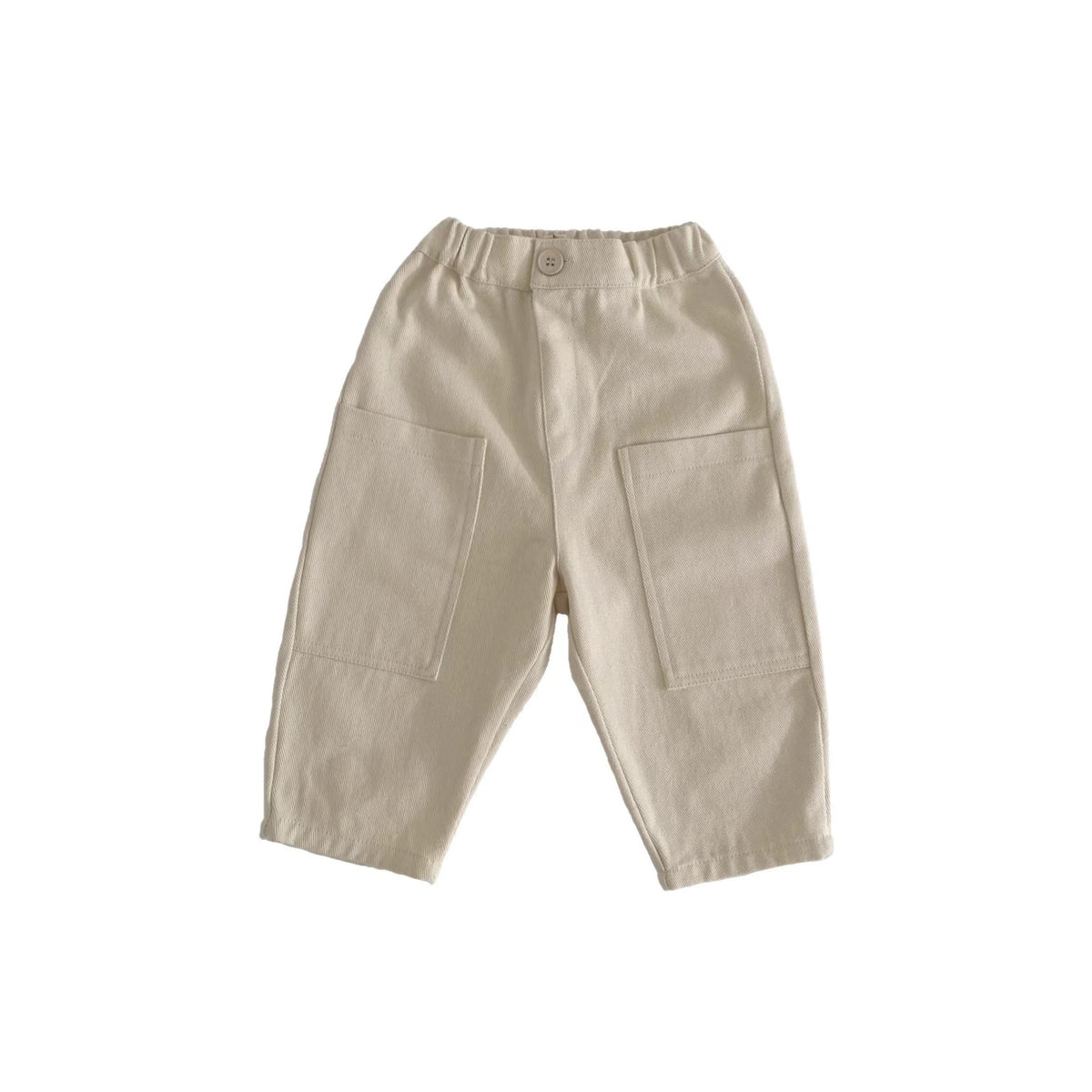Washed single button workwear pants