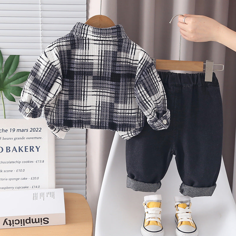 Children and babies casual long sleeved three piece set