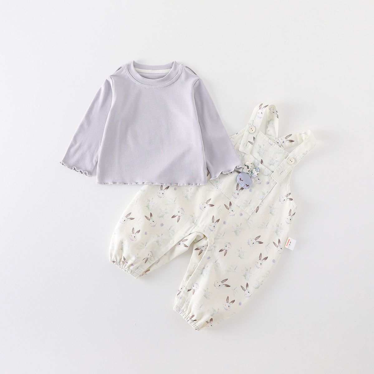 Girl's Spring Floral Overalls Set, Cute and Stylish Outfit for Babies, Adorable and Charming Baby Clothing