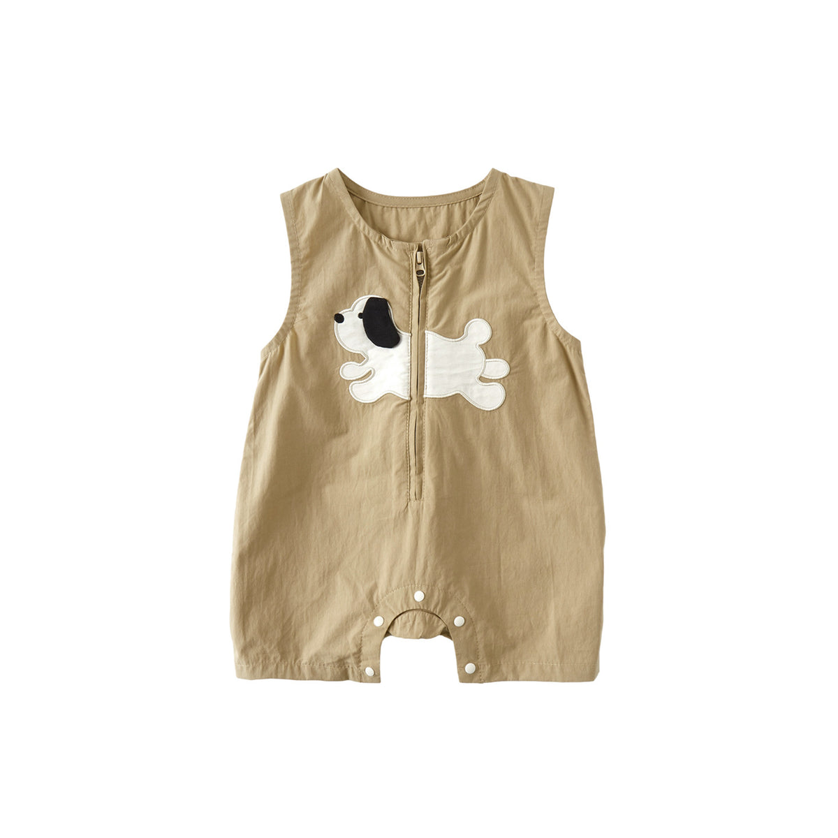 Cute Cartoon Sleeveless Romper for Babies Summer Casual Baby Outfit with Open Crotch Design