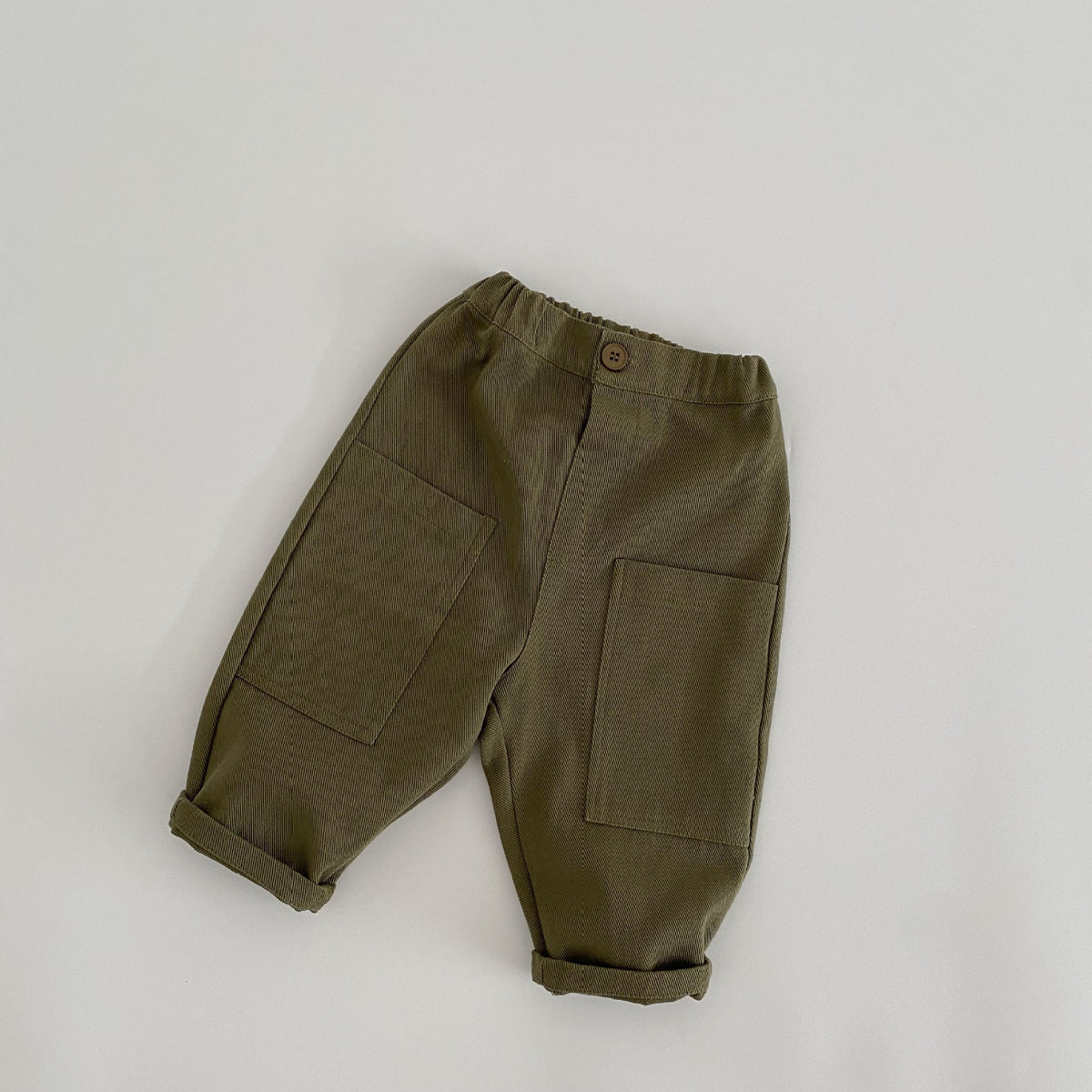 Washed single button workwear pants