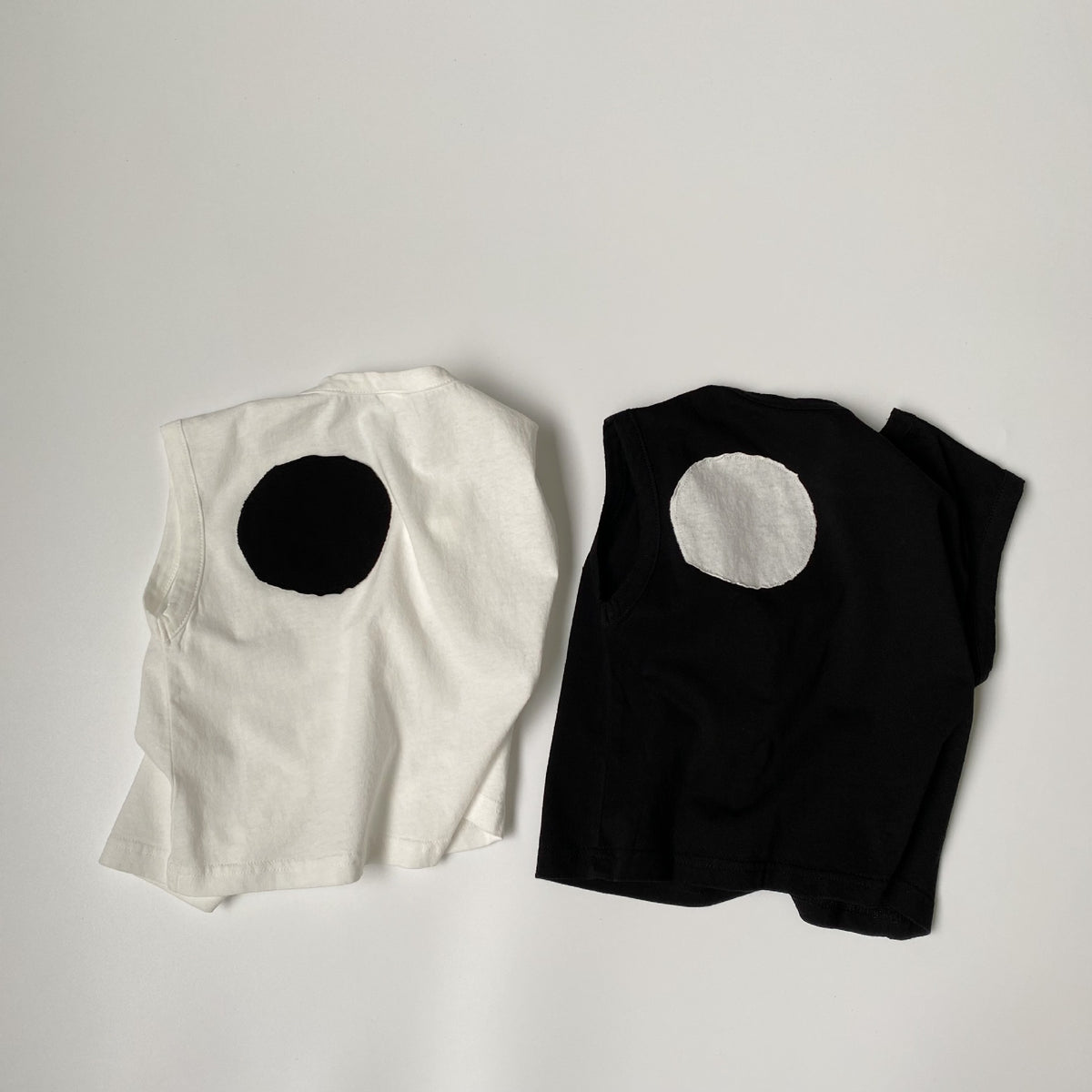 Children's cotton and linen back patch vest