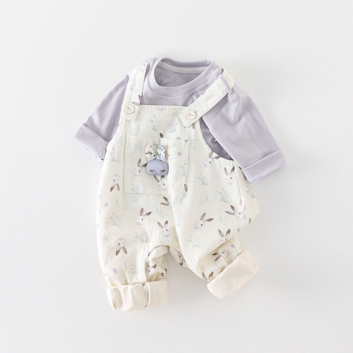 Girl's Spring Floral Overalls Set, Cute and Stylish Outfit for Babies, Adorable and Charming Baby Clothing