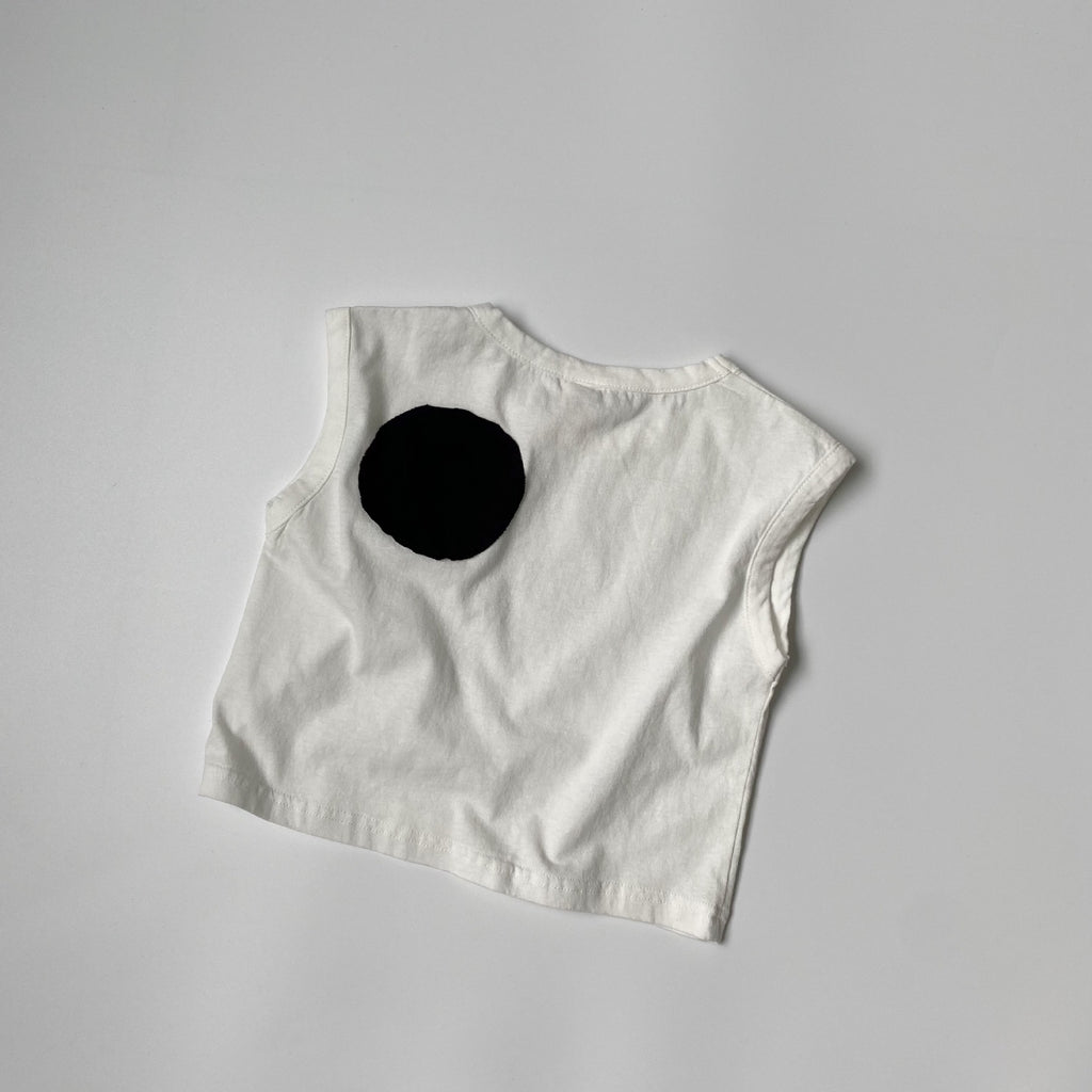 Children's cotton and linen back patch vest