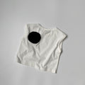 Children's cotton and linen back patch vest