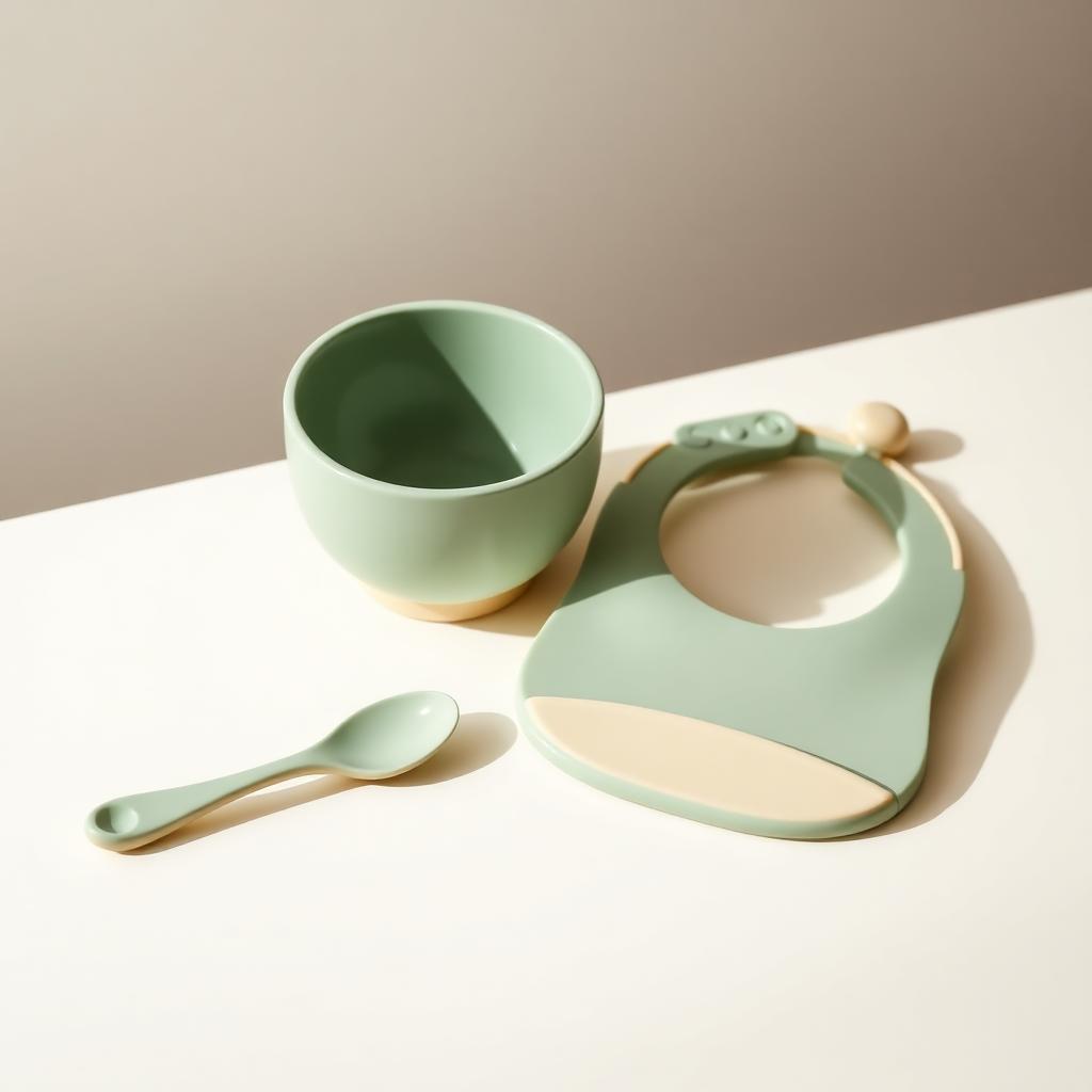 Set repas silicone vert sauge